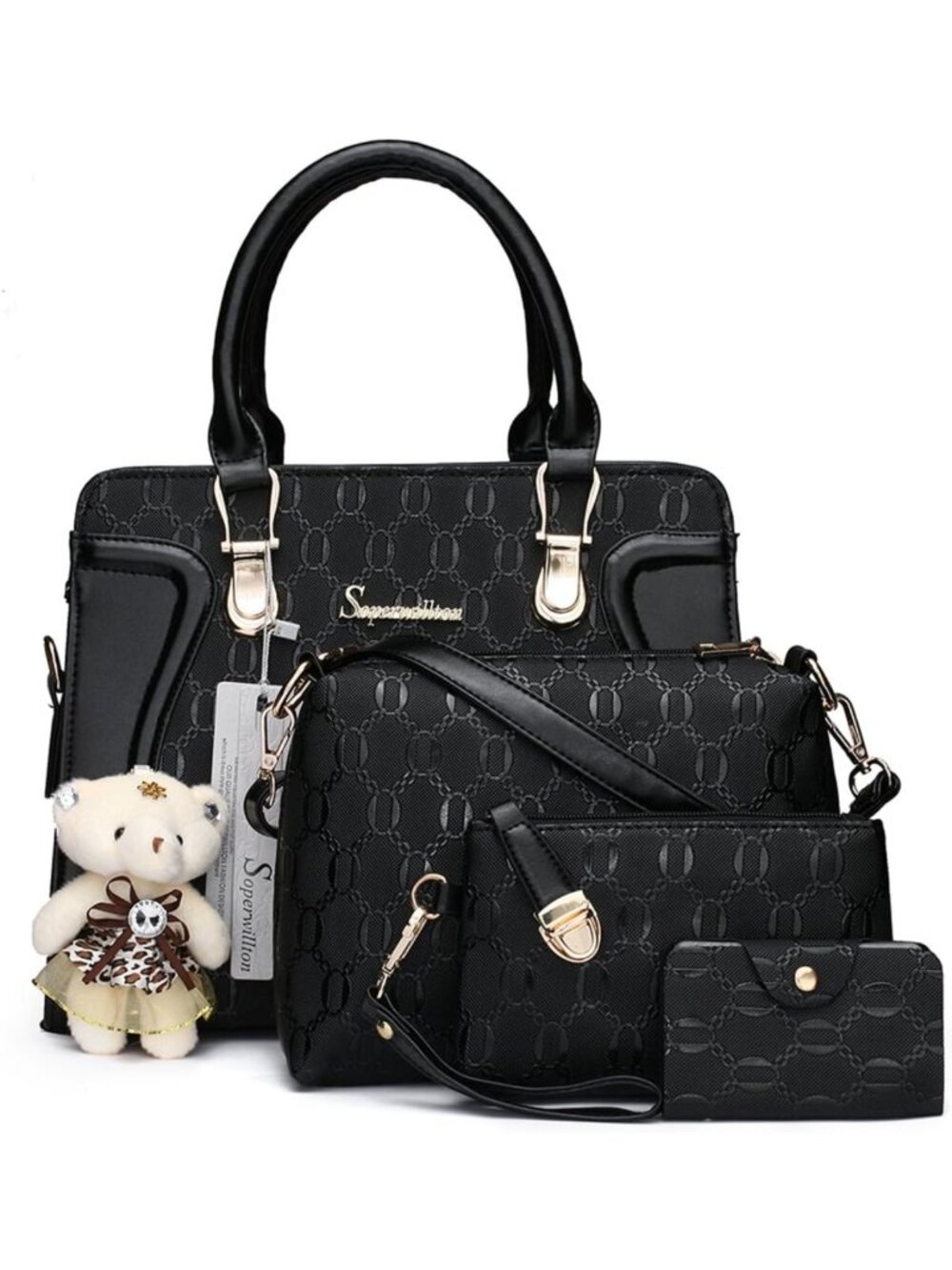 Stylish Women's Tote & Shoulder Bag Set - 4-Piece Fashion Purse Collection